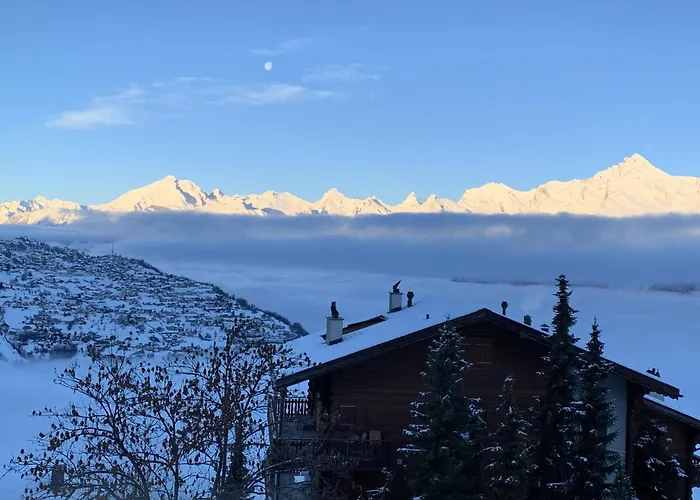 In Swiss Alps Near Cable Car Veysonnaz